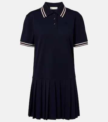 Striped pleated polo dress | Tory Burch