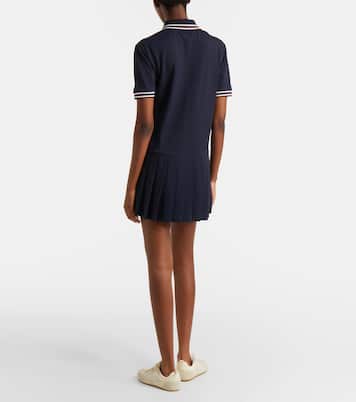 Striped pleated polo dress | Tory Burch