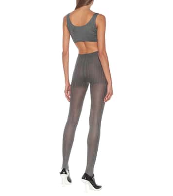 Ribbed-knit stretch silk-blend bra | Prada