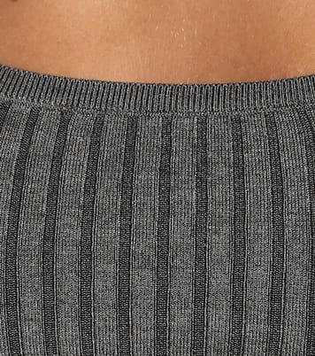 Ribbed-knit stretch silk-blend bra | Prada