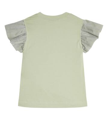 Tulle-trimmed cotton T-shirt | Brunello Cucinelli Kids