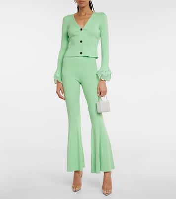 Pantalon évasé à taille haute | Self-Portrait