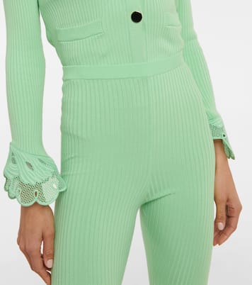 Pantalon évasé à taille haute | Self-Portrait