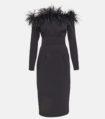 Robe midi à plumes | Safiyaa