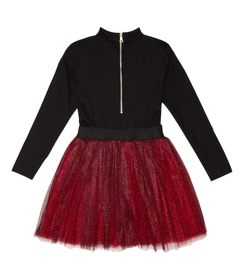 Robe en tulle à logo | Balmain Kids