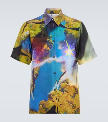 x Le château ambulant – Chemise imprimée en soie | Loewe