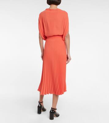 Pleated crêpe midi skirt | MM6 Maison Margiela