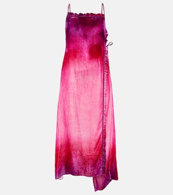 Robe midi en velours de soie mélangée | Acne Studios