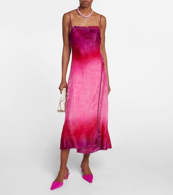 Robe midi en velours de soie mélangée | Acne Studios