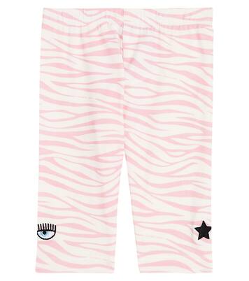 x Chiara Ferragni Baby zebra-print cotton-blend leggings | Monnalisa