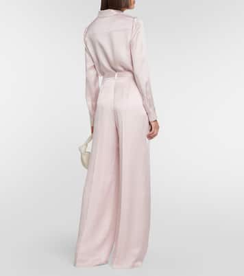 High-Rise Wide-Leg Hose aus Seide | Gabriela Hearst
