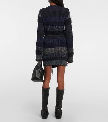 Striped knit cotton-blend miniskirt | Acne Studios