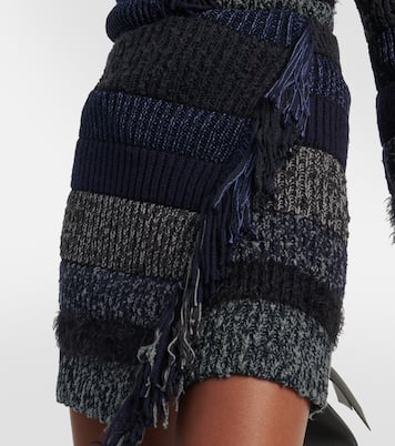 Striped knit cotton-blend miniskirt | Acne Studios