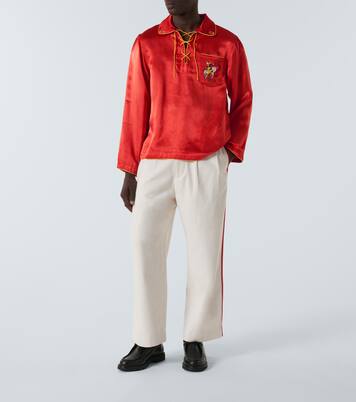 Skunk Tail cotton wide-leg pants | Bode