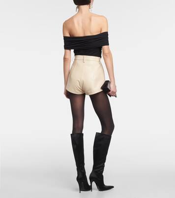 High-Rise Shorts aus Leder | Magda Butrym