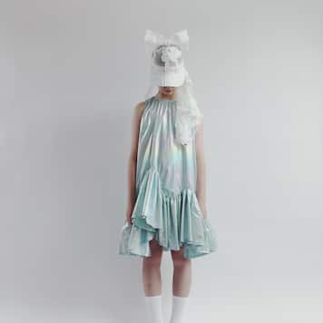Ruffled metallic dress | Caroline Bosmans