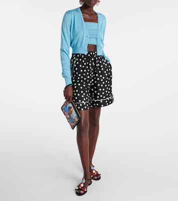 Lace-trimmed silk crop top | Dolce&Gabbana