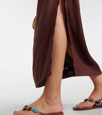 Robe midi asymétrique Jomana en lin | Faithfull