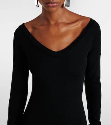 Vestido largo en mezcla de lana | Balenciaga