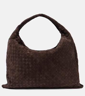 Hop Intrecciato Large suede shoulder bag | Bottega Veneta