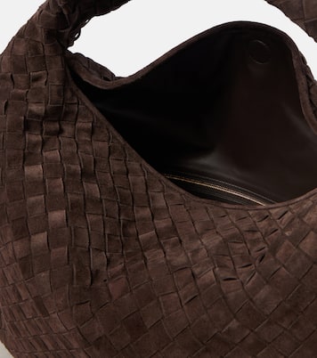 Hop Intrecciato Large suede shoulder bag | Bottega Veneta