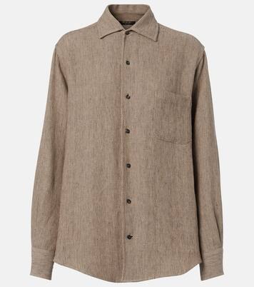 André chevron linen crêpe shirt | Loro Piana