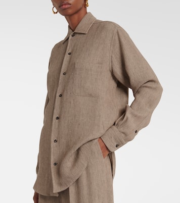 André chevron linen crêpe shirt | Loro Piana