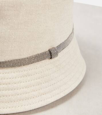Linen canvas bucket hat | Brunello Cucinelli