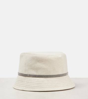 Linen canvas bucket hat | Brunello Cucinelli