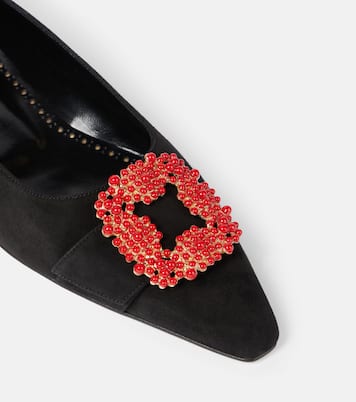 Gifla embellished suede ballet flats | Manolo Blahnik