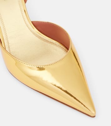 Holli 70 mirrored leather slingback pumps | Amina Muaddi