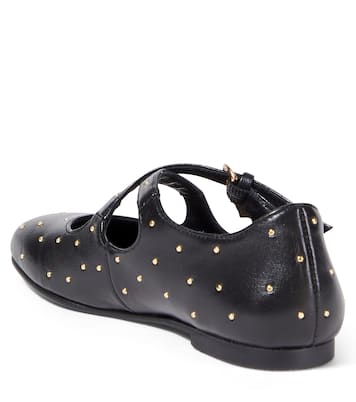 Medusa studded leather Mary Jane flats | Versace Kids