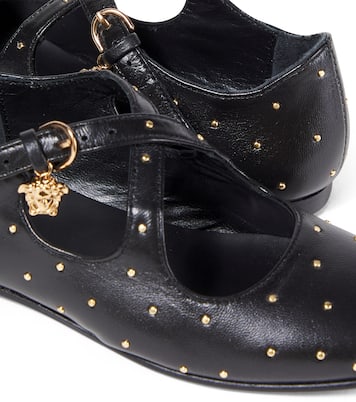 Medusa studded leather Mary Jane flats | Versace Kids