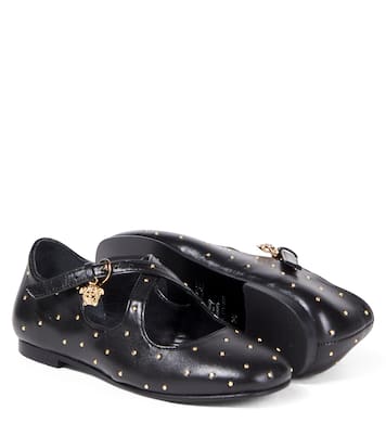 Medusa studded leather Mary Jane flats | Versace Kids