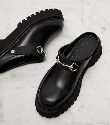 Horsebit leather mules | Gucci