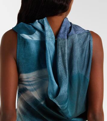 Robe longue imprimée en satin  | Jean Paul Gaultier