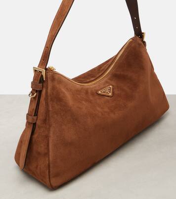 Prada Aimée Large suede shoulder bag | Prada