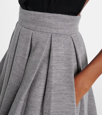 Minigonna in misto lana e cotone a pieghe | Balmain