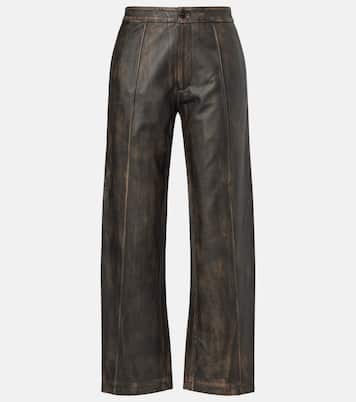 Weite High-Rise-Hose aus Leder | Jacques Wei