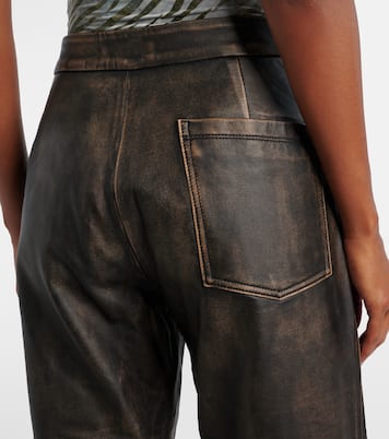 Weite High-Rise-Hose aus Leder | Jacques Wei