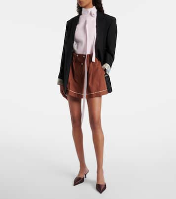 Mini-jupe rayée en coton | Prada