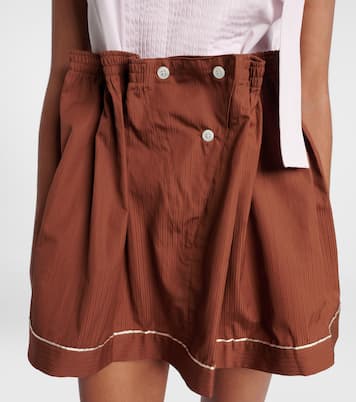 Mini-jupe rayée en coton | Prada
