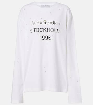 Longsleeve aus Jersey mit Kristallen | Acne Studios