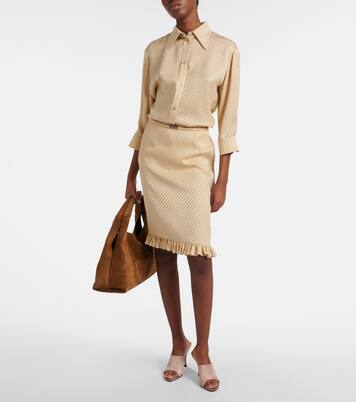 Minigonna in jacquard di seta Interlocking G | Gucci