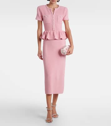 Crystal-embellished floral satin clutch | Self-Portrait