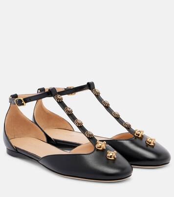 Celeste embellished leather flats | Chloé