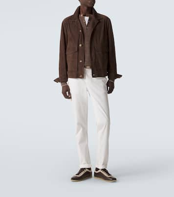 Ribbed-knit linen and cotton polo sweater | Brunello Cucinelli