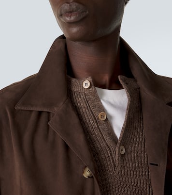 Ribbed-knit linen and cotton polo sweater | Brunello Cucinelli