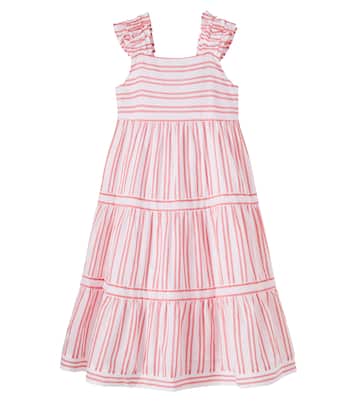 Ruffled striped cotton dress | Tartine et Chocolat