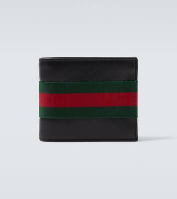 Web Trademark leather bifold wallet | Gucci